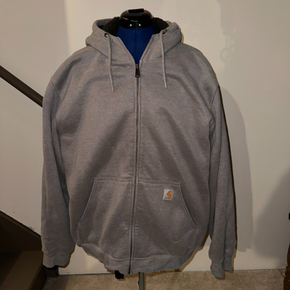 RAIN DEFENDER® RELAXED FIT MIDWEIGHT SHERPA-LINED FULL-ZIP SWEATSHIRT